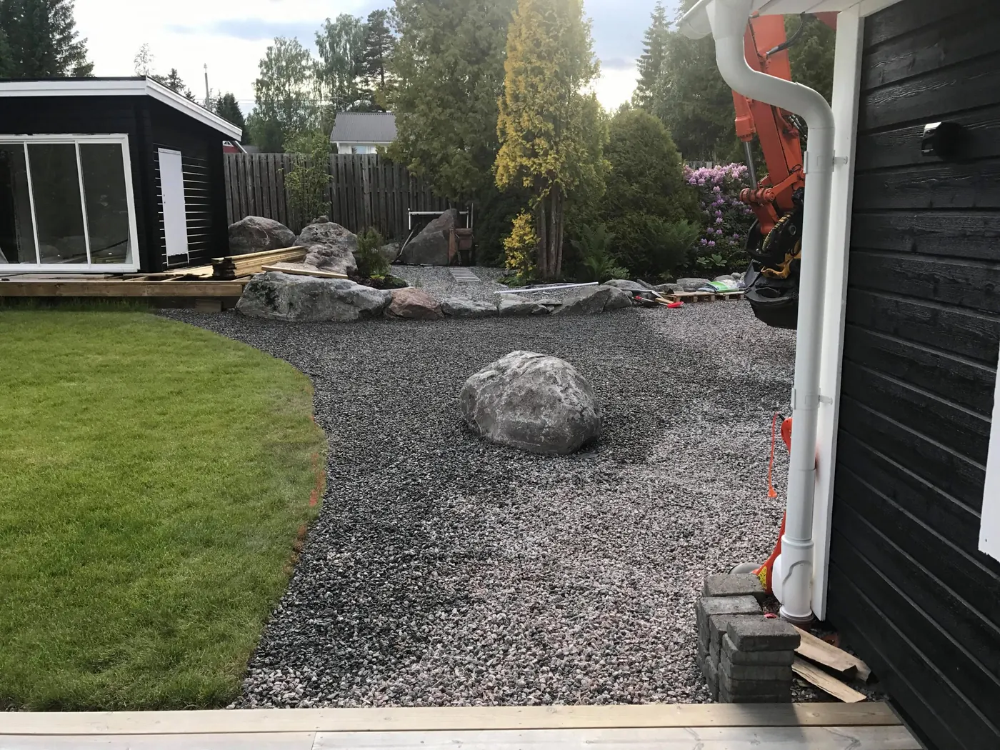 Dränering och garageuppfart, Söråker, Timrå